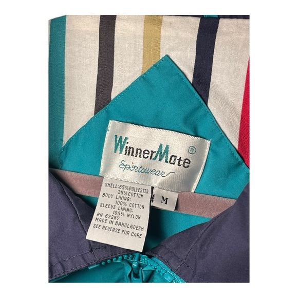 Vintage Scenic Airlines Jacket Unisex M Rainbow Teal Rare 80s 90s - Picture 7 of 9